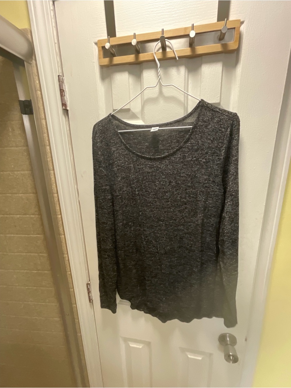 Old Navy Heathered Long-Sleeve Scoop Neck Top Size L